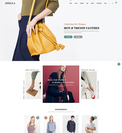 Adella Responsive Magento Theme - Layout 1