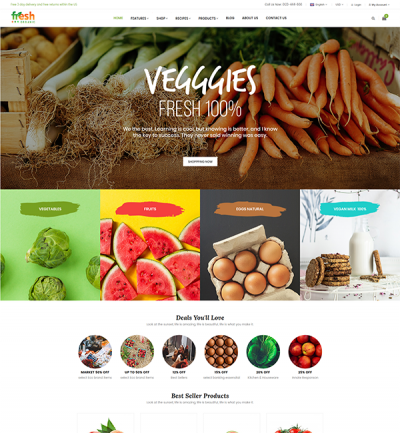 Fresh - Multipurpose Responsive Magento 2 Theme - Style 1