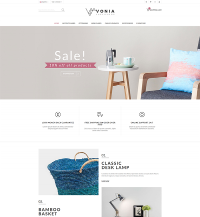 Vonia - Multipurpose Responsive Magento 2 Theme_Style 1